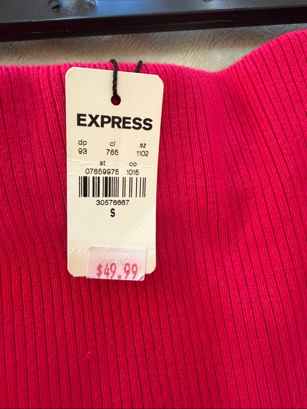 Express Red/Pink Ruffle-Hem Mini Skirt - Picture 3 of 3